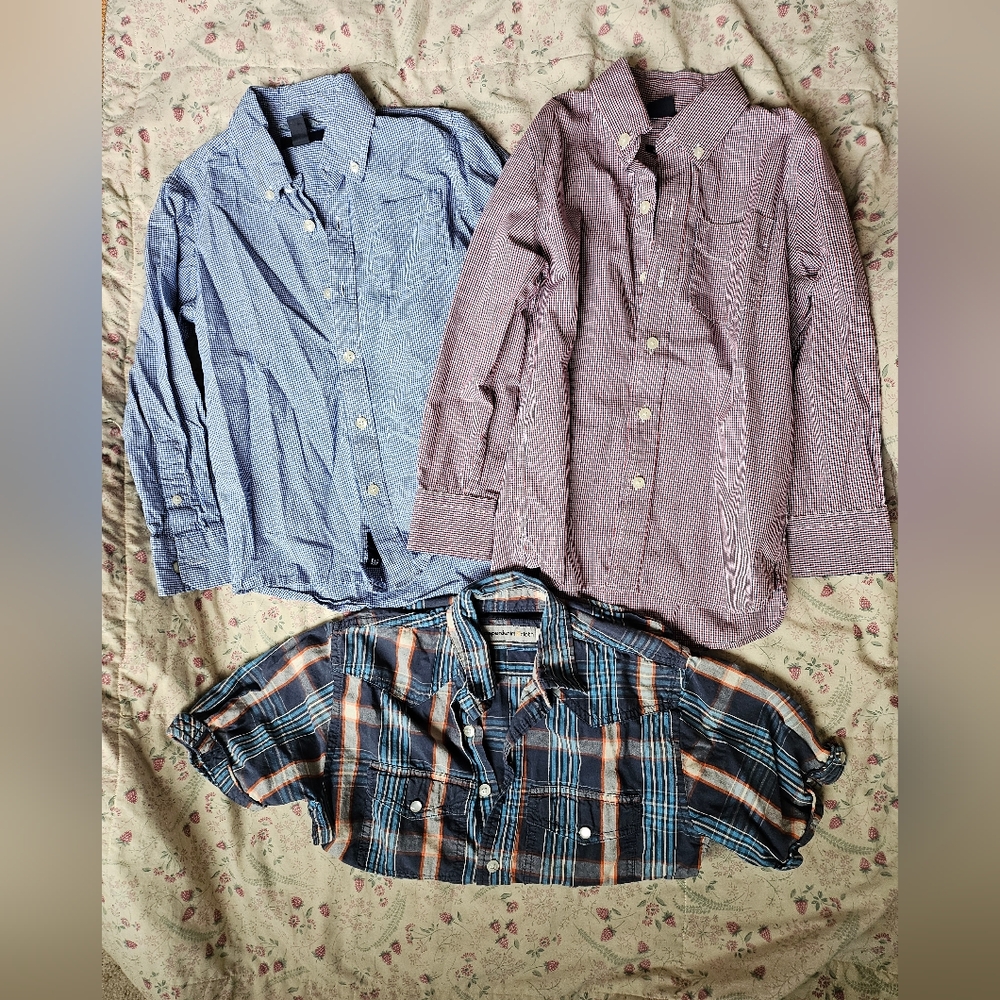 Boys S 6-7 Lot Of Button Ups Gap Paper Denim And Cloth Good To Like-New